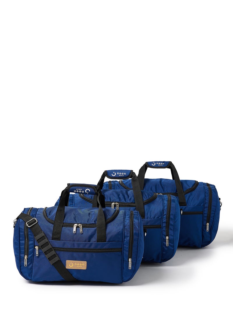 Noon East - 3-Piece Lightweight Waterproof Polyester Multipurpose Luggage Duffle Bag/Gym Bag Set 20/22/24 Inch Blue - Image 1