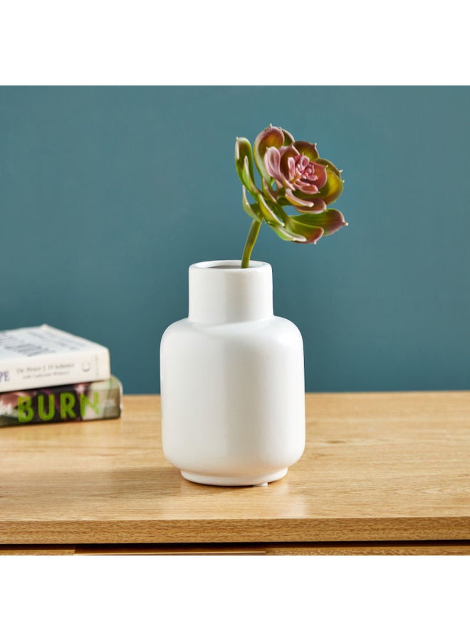 Home Box Large Pot Vase White 14.5 x 10cm - Image 1