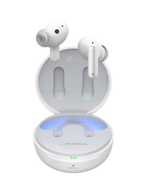 In-Ear True Wireless Bluetooth UV Nano Earbuds With Enhanced Active Noise Cancellation White