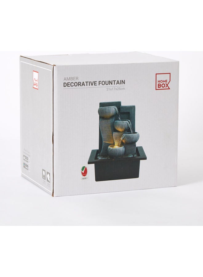 Home Box Amber Modern Fountain With 1 Yellow Light Grey 25 x 17cm  - Image 2