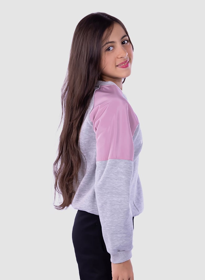 giggles Kids/Teen Text Print Sweatshirt Grey  - Image 4