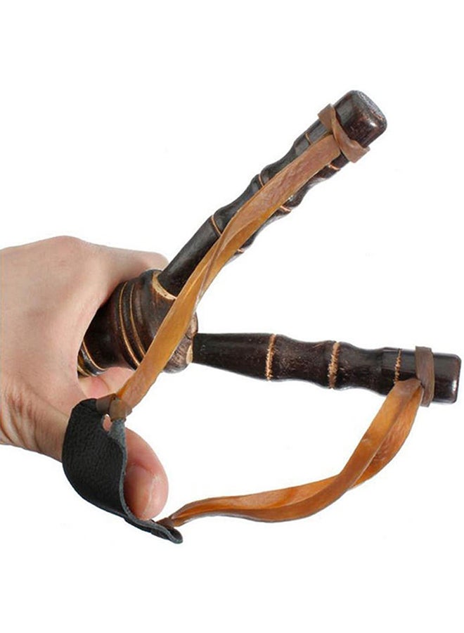 Bluelans - Wooden Slingshot Catapult Hand Made Classic Bamboo Style Traditional Toy For Kids 19.5x10cm - Image 1