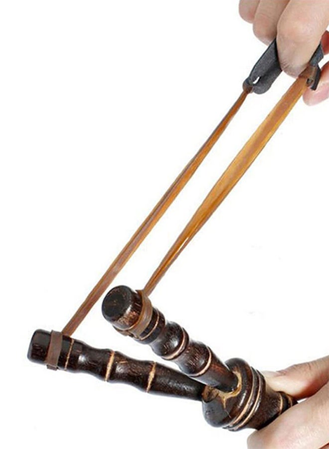 Bluelans - Wooden Slingshot Catapult Hand Made Classic Bamboo Style Traditional Toy For Kids 19.5x10cm - Image 1