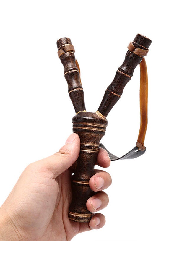 Bluelans - Wooden Slingshot Catapult Hand Made Classic Bamboo Style Traditional Toy For Kids 19.5x10cm - Image 1