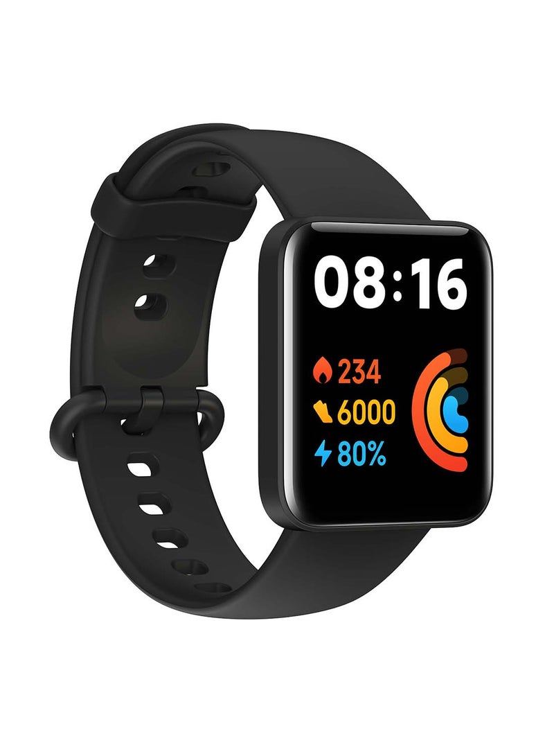 شاومي - ساعة Redmi Watch 2 Lite مقاومة للماء 5ATM، نظام تحديد المواقع GPS 5ATM مقاومة للماء، عمر بطارية 10 أيام، نظام تحديد المواقع GPS، الخطوات، مراقبة النوم ومعدل ضربات القلب باللون الأسود أسود - Image 1