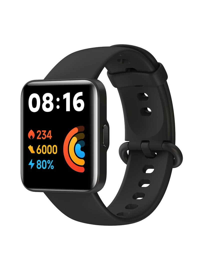 شاومي - ساعة Redmi Watch 2 Lite مقاومة للماء 5ATM، نظام تحديد المواقع GPS 5ATM مقاومة للماء، عمر بطارية 10 أيام، نظام تحديد المواقع GPS، الخطوات، مراقبة النوم ومعدل ضربات القلب باللون الأسود أسود - Image 1
