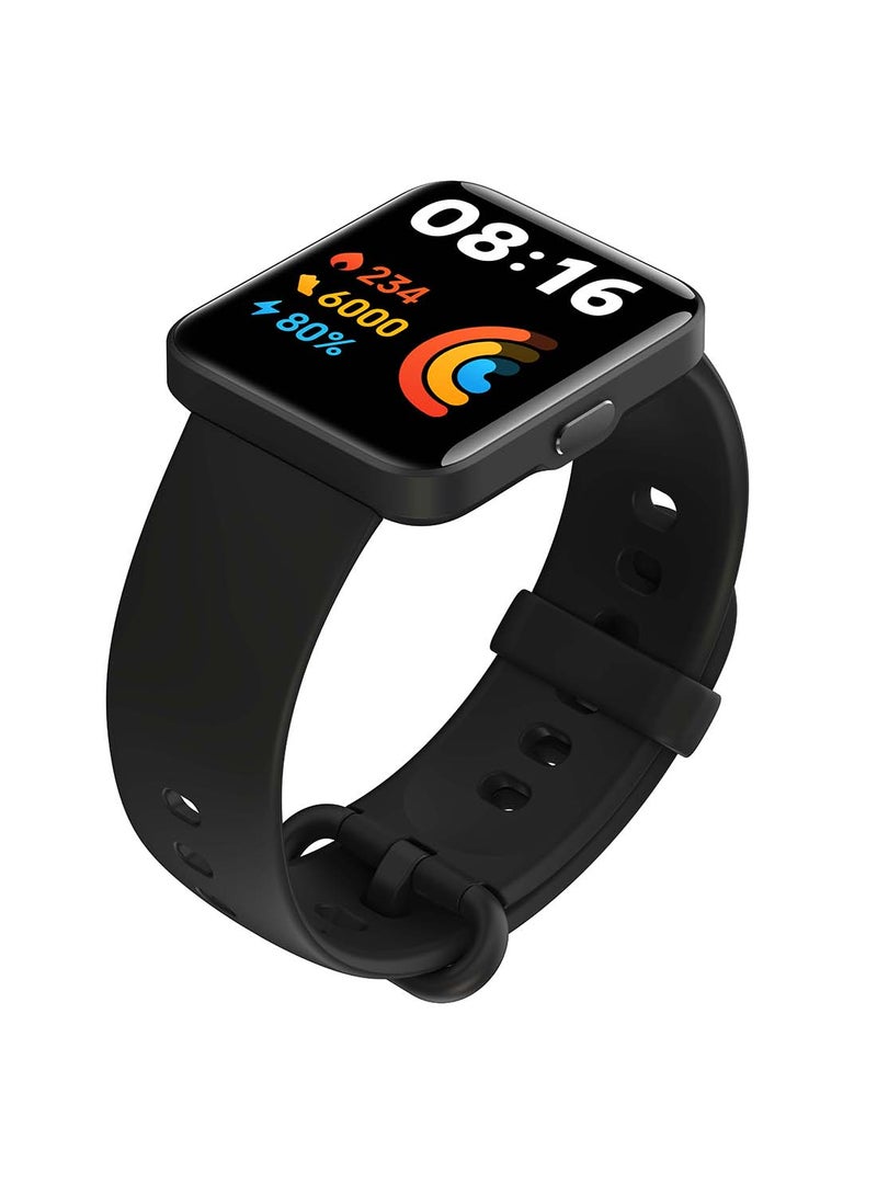 شاومي - ساعة Redmi Watch 2 Lite مقاومة للماء 5ATM، نظام تحديد المواقع GPS 5ATM مقاومة للماء، عمر بطارية 10 أيام، نظام تحديد المواقع GPS، الخطوات، مراقبة النوم ومعدل ضربات القلب باللون الأسود أسود - Image 1
