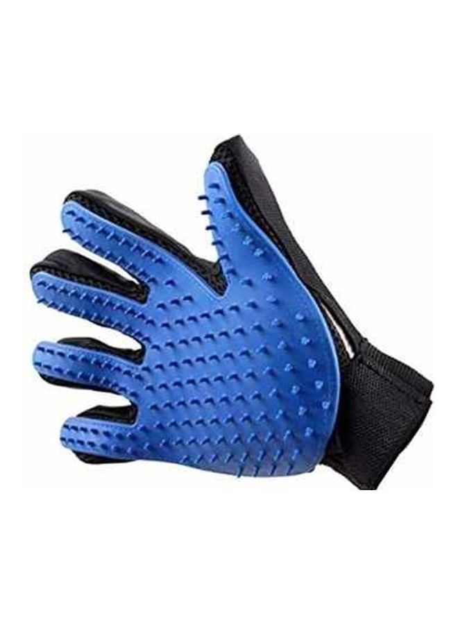 فرشاة على شكل قفاز للحيوانات الأليفة أسود/أزرق - Image 1