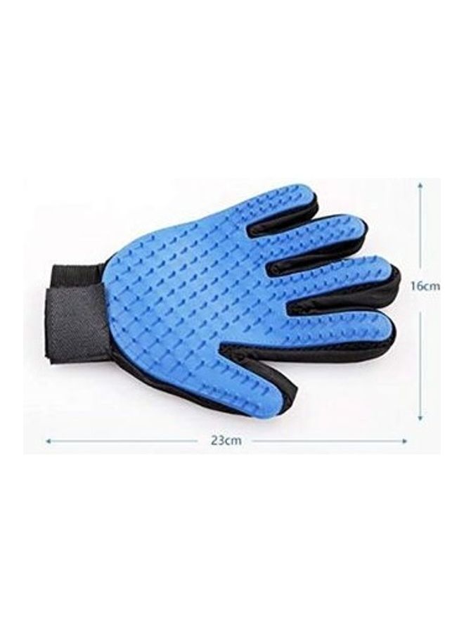 فرشاة على شكل قفاز للحيوانات الأليفة أسود/أزرق - Image 2