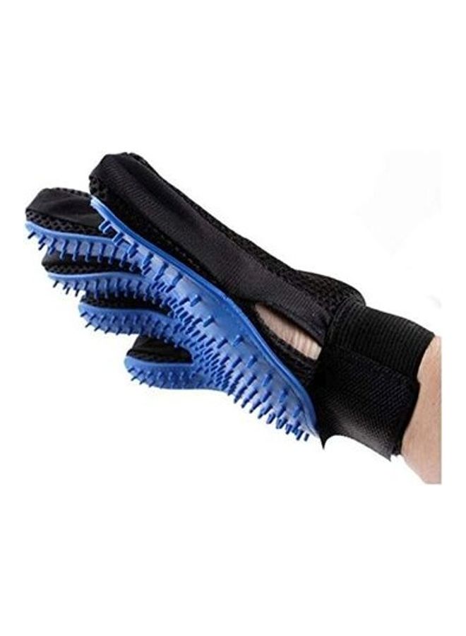 فرشاة على شكل قفاز للحيوانات الأليفة أسود/أزرق - Image 5