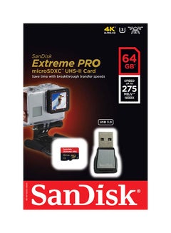 Extreme Pro Micro SDXC 275MB/s Class 10 U3 4K With USB 3.0 Card Reader 64.0 GB - v1637142761/N11412217A_1