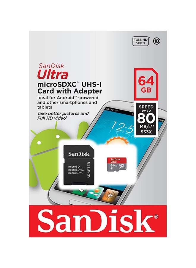 Sandisk - Ultra UHS-I MicroSDXC Card With Adapter 64.0 GB - Image 1