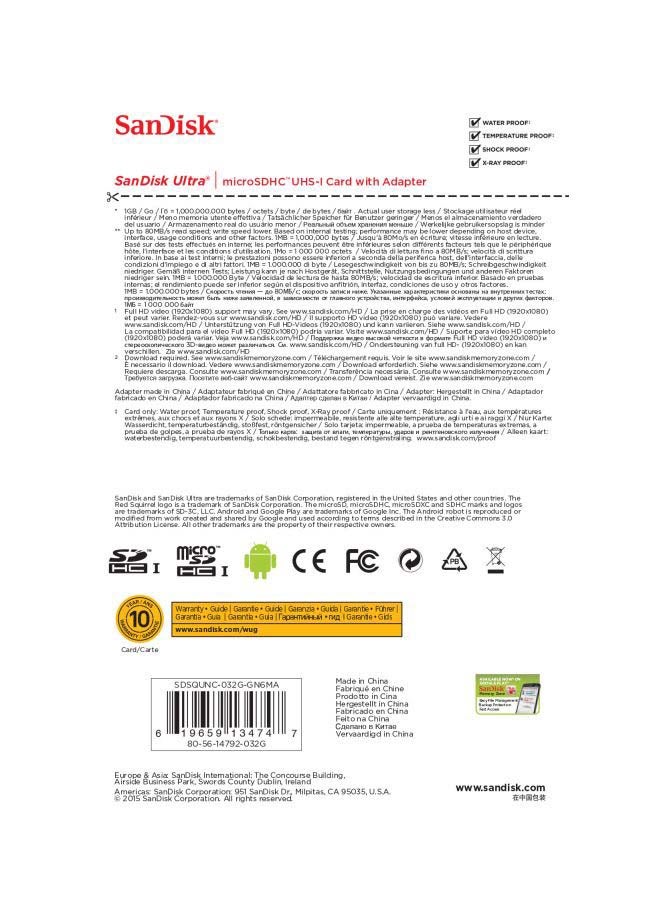 Sandisk - Ultra UHS-I MicroSDHC Card With Adapter 32.0 GB - Image 1