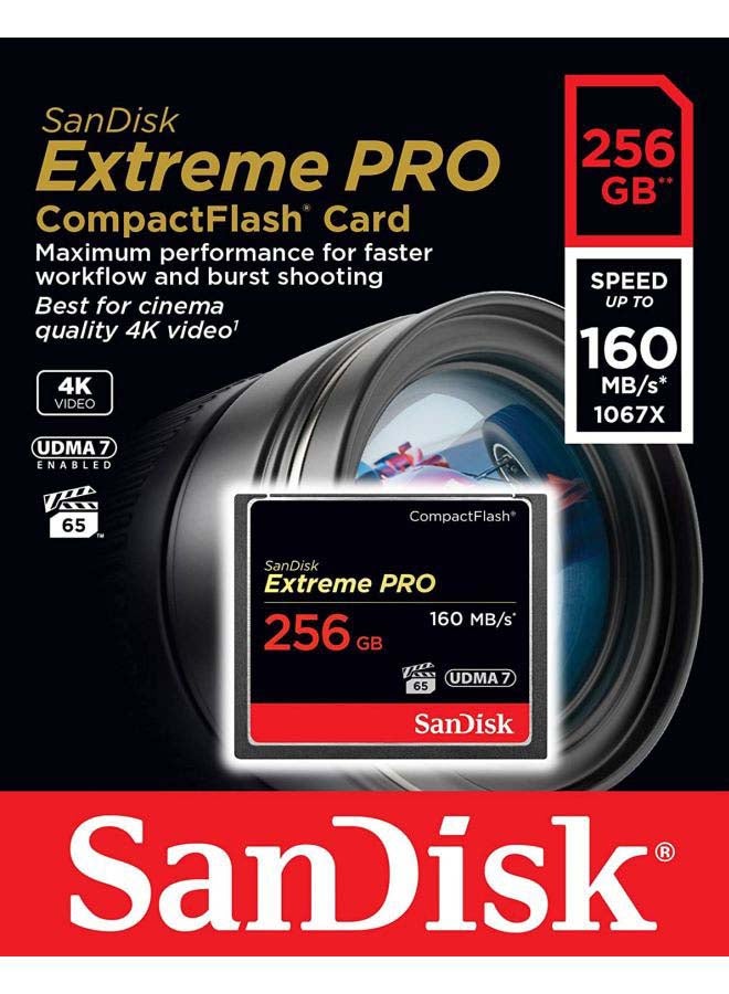 Sandisk 256 GB Extreme PRO Read Speed 160 MBps Write Speed 90 MBps VPG 65, UDMA 7, SDCFXPS-256G-X46 256 GB  - Image 3