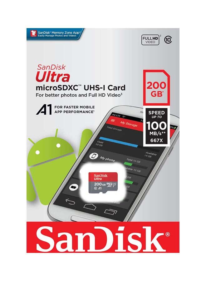 سانديسك بطاقة ذاكرة مايكرو SDXC UHS-I مع محول 200 GB  - Image 5