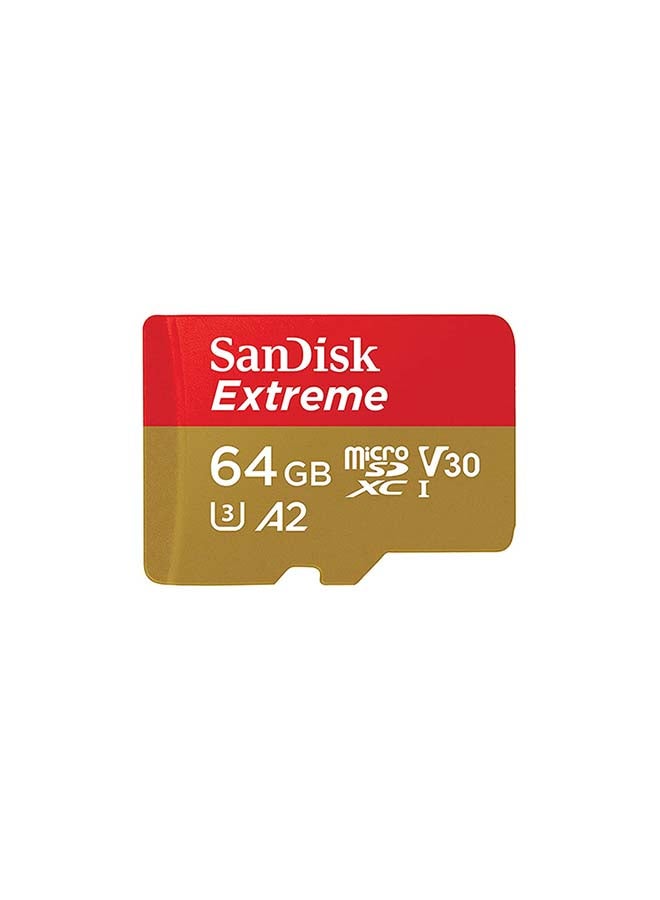 Extreme microSDXC UHS-I Memory Card With Adapter - A2, U3, V30, 4K UHD, Micro SD 64 GB