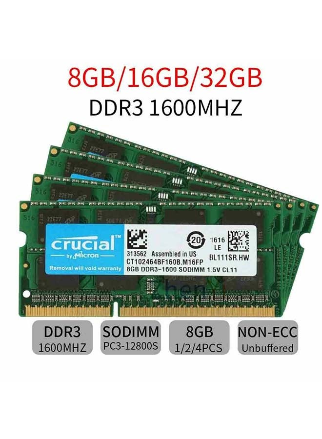 crucial 8Gb Ddr3 Laptop Ram Pc3 1600 Black 8.0 GB  - Image 4