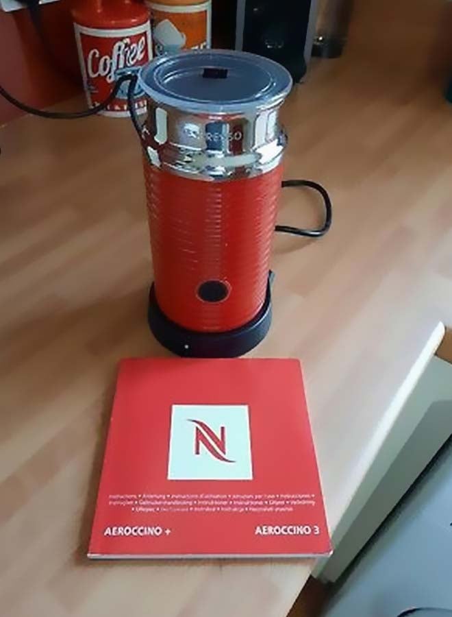 Nespresso - Aeroccino 3 Milk Frother 240 ml 500 W 3694-GB-RE Red/Silver/Black - Image 1