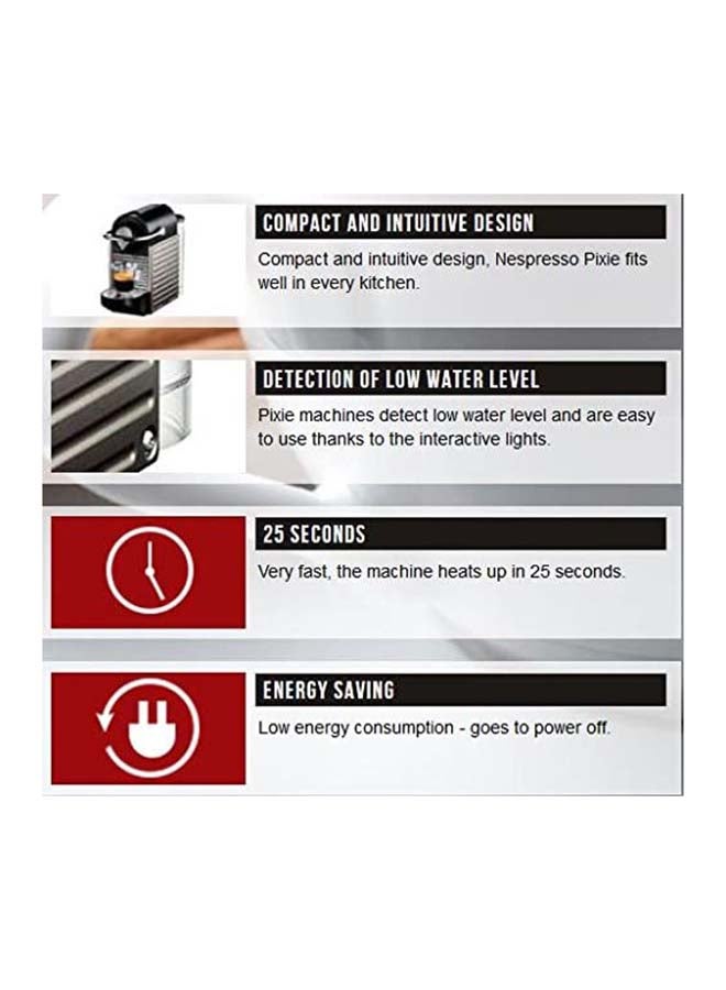 Nespresso - Pixie Bundle Coffee Machine 0 W C51BU-TI / C61-BU-TI Black/Silver - Image 1