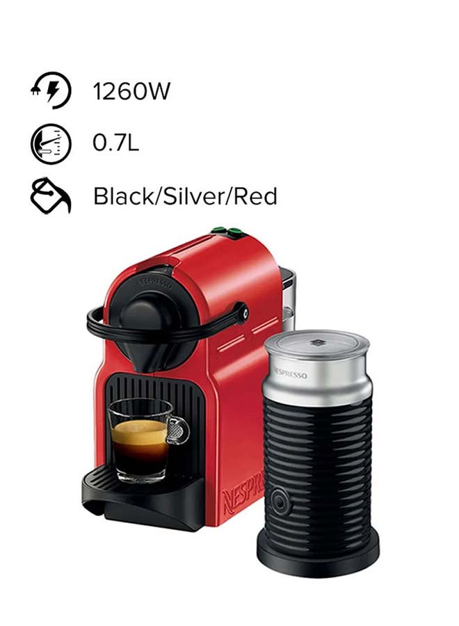 Nespresso Inissia Bundle Coffee Machine 1260.0 W C40BU-RE Black/Silver/Red  - Image 1