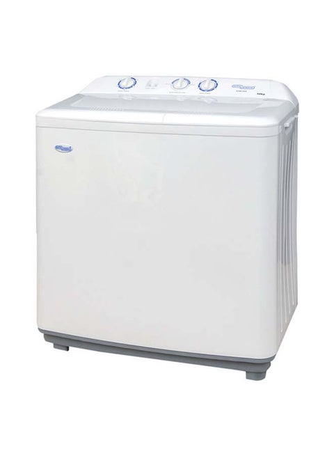 10 Kg Twin-Tub Semi-Automatic Washing Machine, Efficient Top-Load Washer With Low Noise Gear Box, Spin-Dry, 84 x 49 x 92 Cm 630 W SGW1056N White