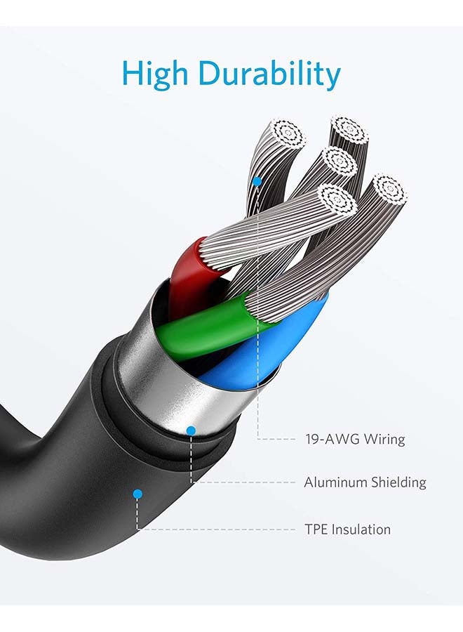 Anker - Original Micro USB Cable For Samsung , Huawei , Oppo , Xiaomi And Android Mobiles 3Ft Black - Image 1