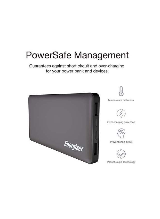 إنرجايزر - 10000.0 mAh Ultimate QualComm3.0 Power Bank, Two-Way Input/Output For IPhones/ IPads, Quick Charge3.0 Android Devices, Fast Recharging, PowerSafe Management, 18W Grey - Image 1