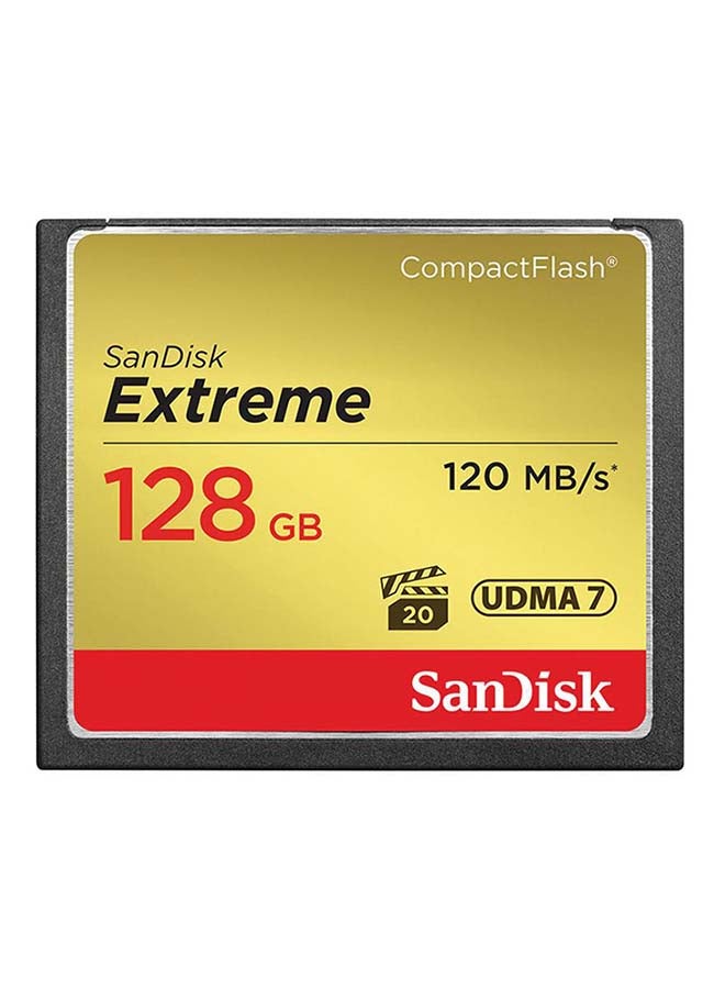 Sandisk - 128 GB Extreme Compact flash Memory Card write speeds of up to 85MB/s and read speeds of up to 120MB/s UDMA7, SDCFXSB-128G-G46 128 GB - Image 1