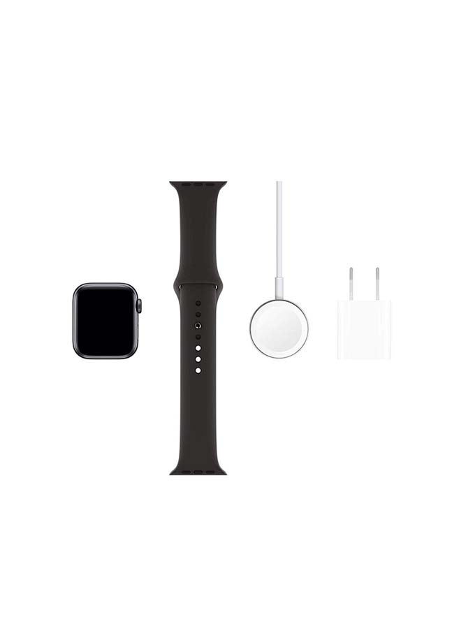 Apple - Watch Series 5 GPS Space Grey Aluminium Case With Sport Band 44mm Black - Image 1