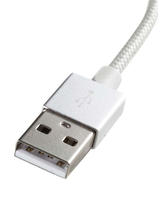 إنرجايزر كابل Lightning عالي التقنية 2.4A مضفر معدني معتمد من MFi لشحن سريع لهاتف Apple iPhone/iPod/iPad/iPhone X/ XR/11/11 Pro/11 Pro Max/12/12 Pro/12 Pro Max فضي  - Image 3