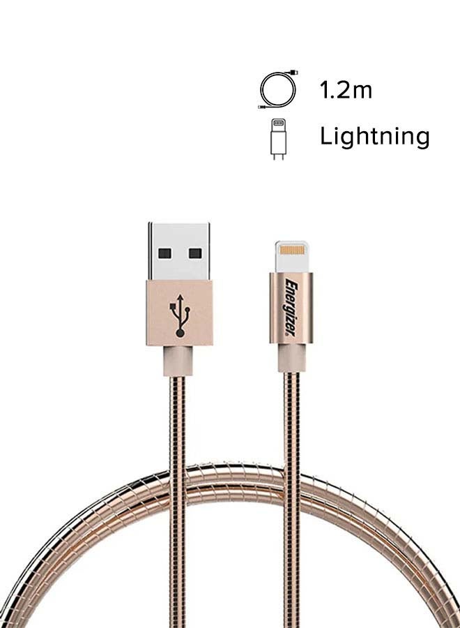 إنرجايزر كابل لايتنينج بتقنية عالية للشحن السريع مضفر بالمعدن ذهبي - Image 2