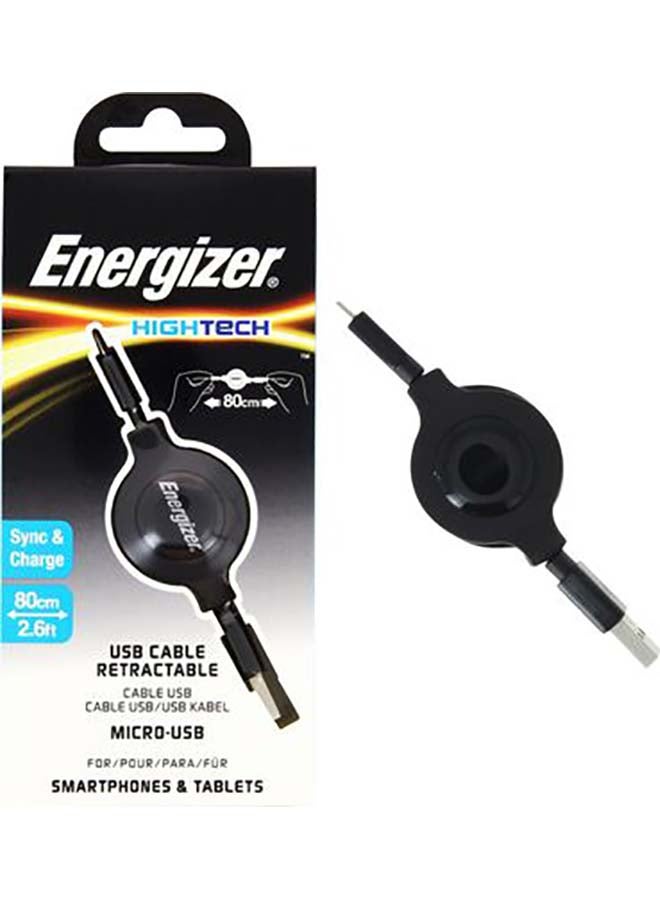 إنرجايزر كابل مايكرو USB بتقنية عالية قابل للسحب أسود - Image 3