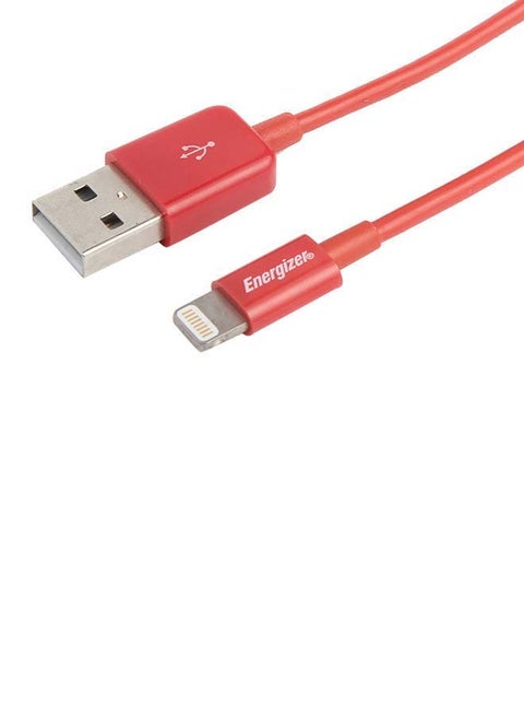 HighTech MFi Certified Round lightening Cable With 2.4A Fast Charging And Synchronization For Apple iPhone/iPod/iPad Red