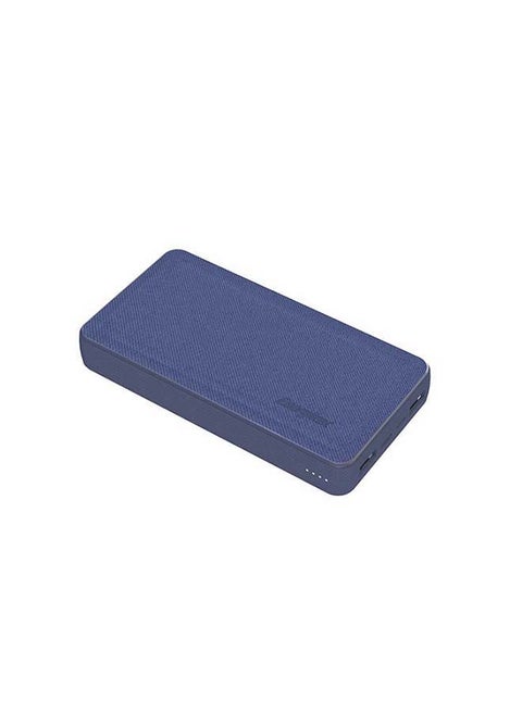 15000 mAh Max 2.1A Rapid Charging Premium Fabric Finish Power Bank With Dual Outputs And Type-C,Micro USB Inputs, PowerSafe Management Blue