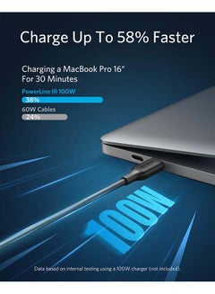 آنكر كابل بمنفذ USB للشحن ومزامنة البيانات أسود/فضي  - Image 4