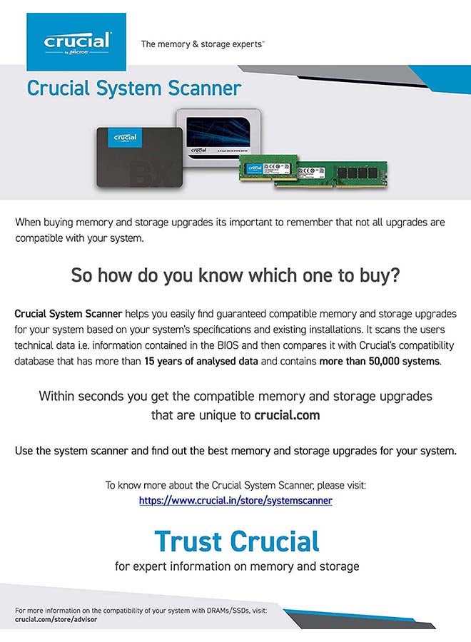 كروشيال - ذاكرة رام DDR4 بتردد 2666 ميجاهرتز وبزمن تأخير CL7 متعدد الألوان - Image 1
