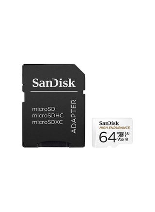 High Endurance microSDXC + SD Adapter - for dash cams & home monitoring, up to 5,000 Hours, Full HD / 4K videos, up to 100/40 MB/s Read/Write speeds, C10, U3, V30 64 GB SDSQQNR-064G-GN6IA 64 GB - v1637143397/N40509031A_1
