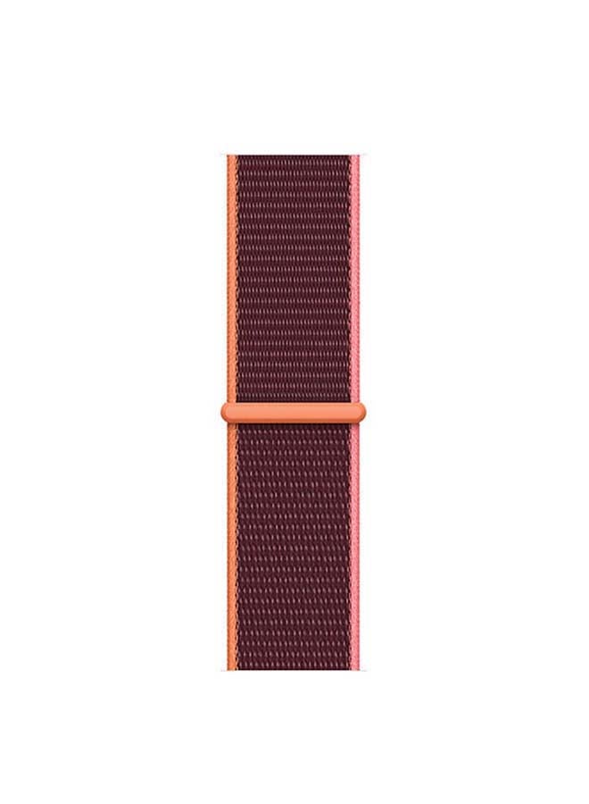 Apple Watch SE-44 mm (GPS + Cellular) Gold Aluminium Case with Sport Loop Plum  - Image 3