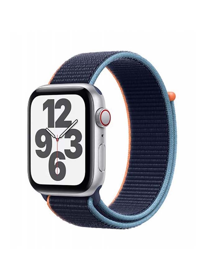 Apple - Watch SE-40 mm (GPS+Cellular) Silver Aluminium Case with Sport Loop Deep Navy - Image 1