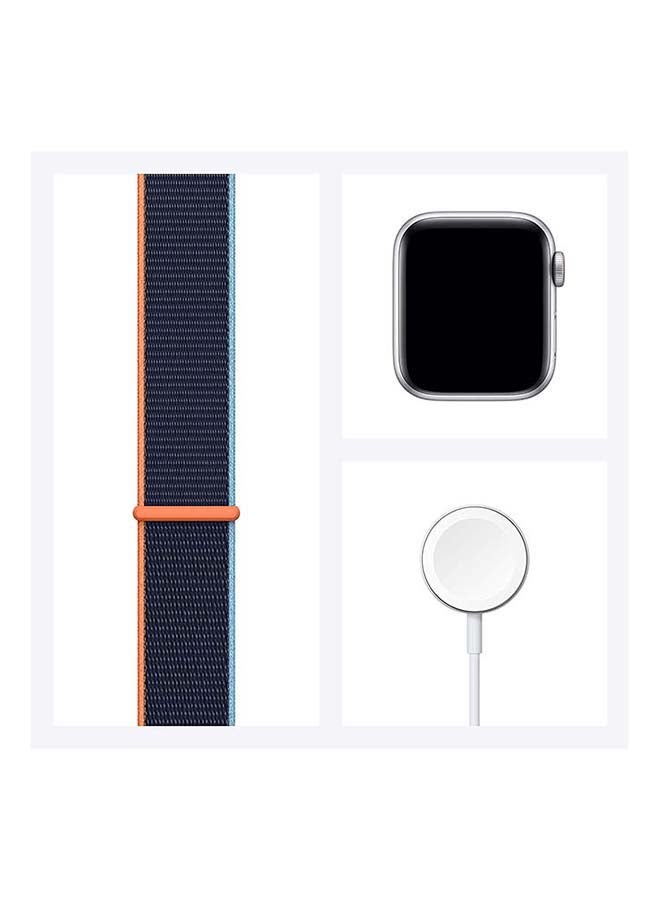 Apple - Watch SE-40 mm (GPS+Cellular) Silver Aluminium Case with Sport Loop Deep Navy - Image 1