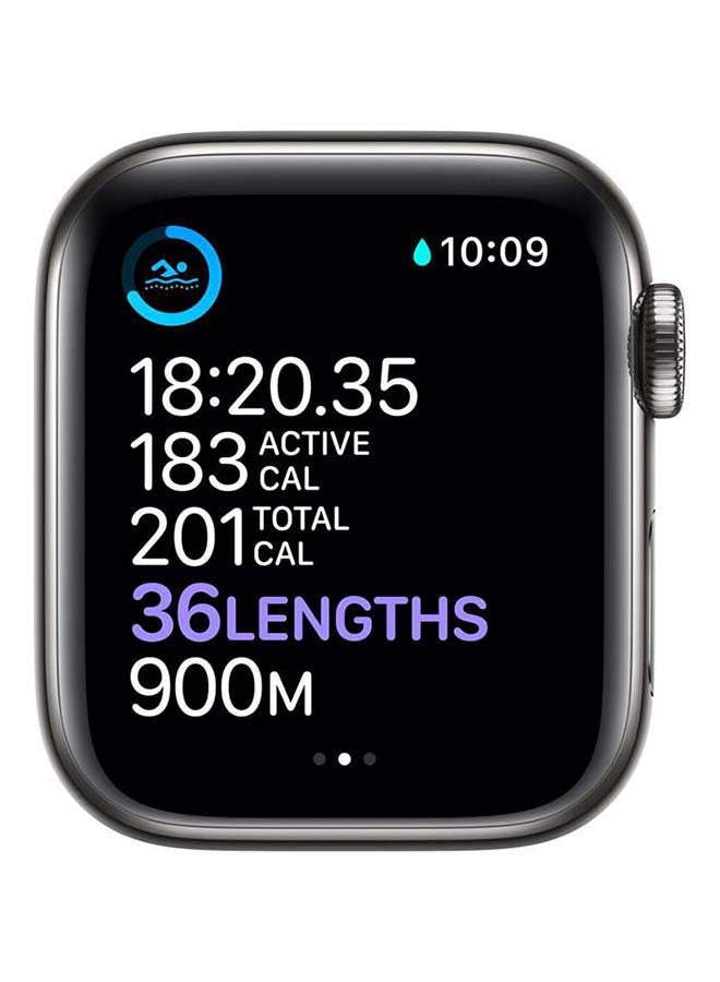 Apple - 303.8 mAh Watch Series 6 GPS + Cellular Space Gray Aluminium Case with Sport Band 40mm Black - Image 1
