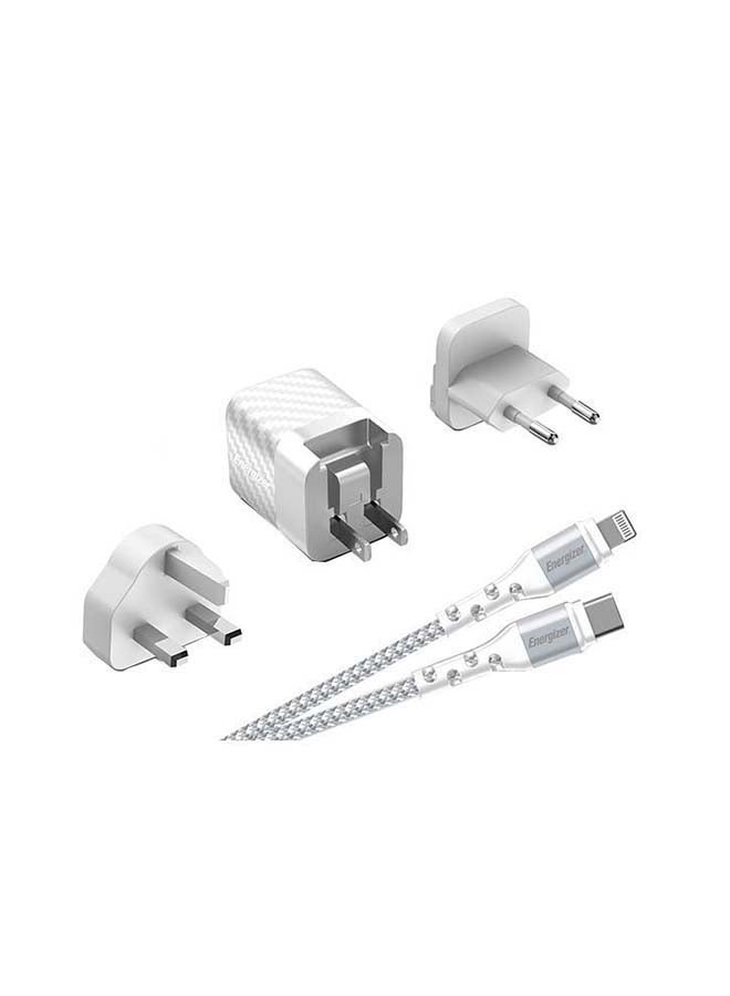 Energizer - Ultimate 20W PD iPhone Charger USB C With 1.2M Fast Lightning Cable Quick Charging USB-C Plug Compatible With New iPhone 14/14Pro/14Pro Max/14 Plus/13Pro Max /13 Pro/13/12/11/XS iPad Mini 6/ iPad Pro White - Image 1