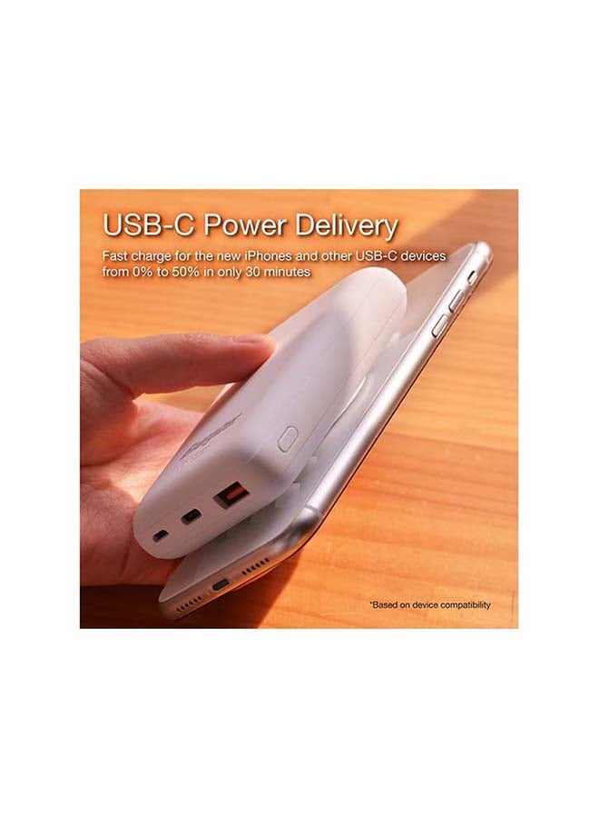 Energizer - 1000.0 mAh Ultimate Wireless Power Bank with Suction Cup, Dual Ouputs, Power Delivery 3.0 Output for iPhone/ iPad, QuickCharge3.0 Technology for Samsung Huawei, Redmi, OnePlus, Oppo, Vivo, Quick Recharging, LED Indicator, PowerSafe Management, 10W White - Image 1