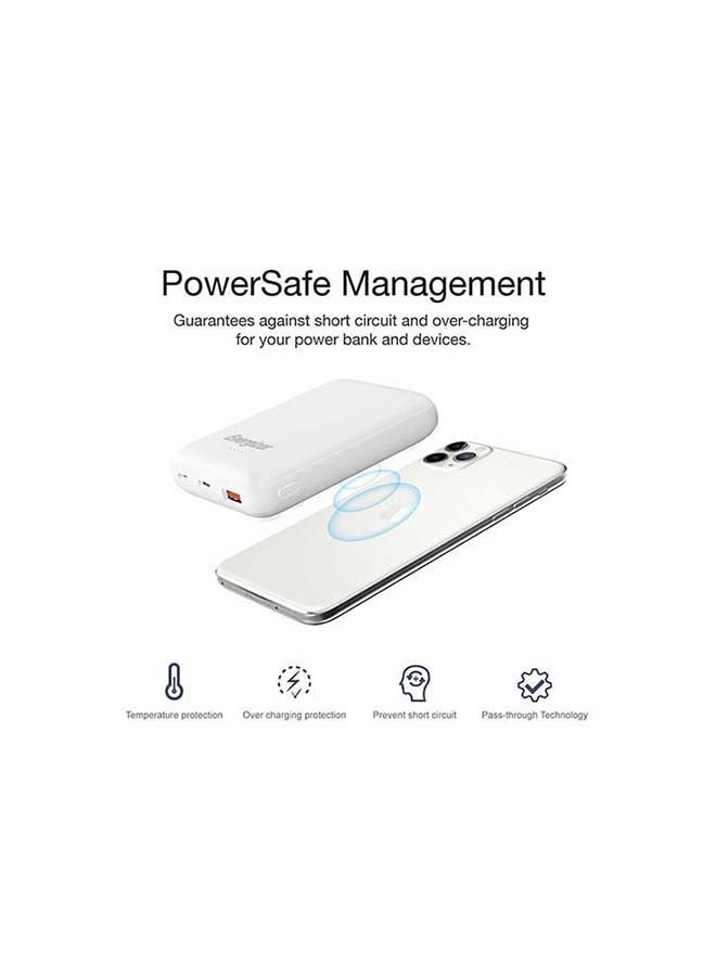 Energizer - 1000.0 mAh Ultimate Wireless Power Bank with Suction Cup, Dual Ouputs, Power Delivery 3.0 Output for iPhone/ iPad, QuickCharge3.0 Technology for Samsung Huawei, Redmi, OnePlus, Oppo, Vivo, Quick Recharging, LED Indicator, PowerSafe Management, 10W White - Image 1