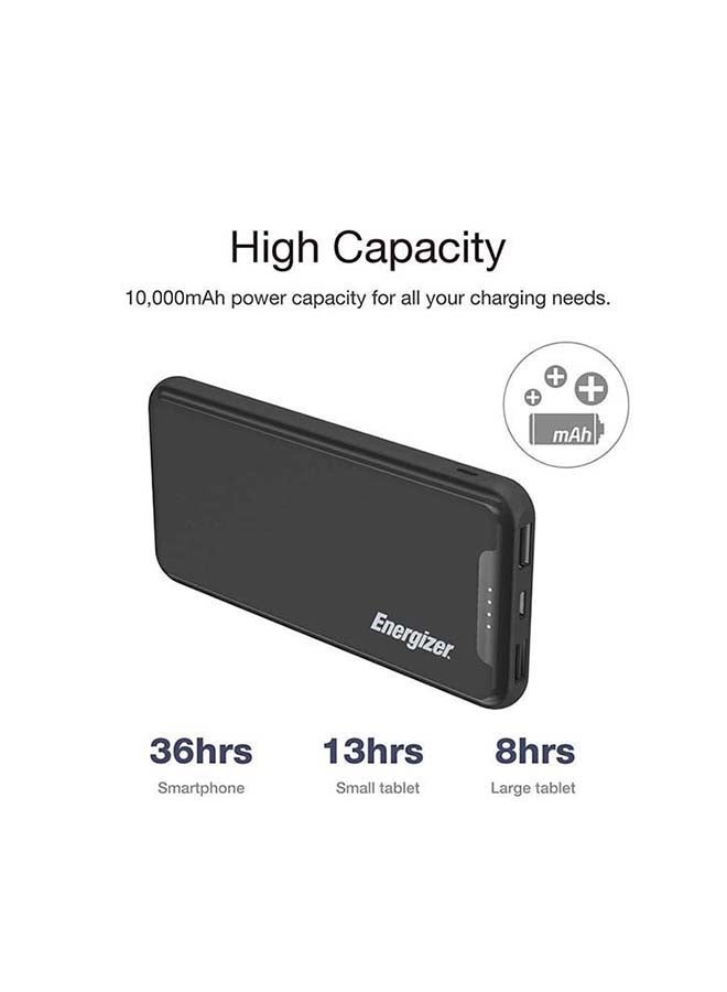 Energizer 10000 mAh Fast Charging Power Bank with Power Delivery and Qualcomm Quick Charging, Dual Inputs and Triple Outputs Black  - Image 2
