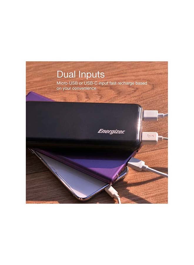 Energizer 10000 mAh Fast Charging Power Bank with Power Delivery and Qualcomm Quick Charging, Dual Inputs and Triple Outputs Black  - Image 4