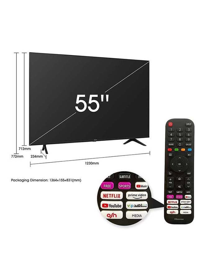 Hisense 55 UHD Smart TV 55A61G Black  - Image 2