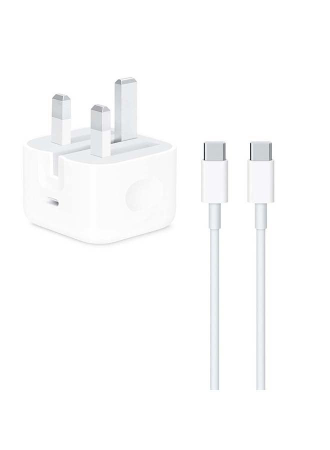 Apple 2 in 1 Pack of 20W USB-C Power Adapter and USB-C  Charge Cable 1m white - Image 2