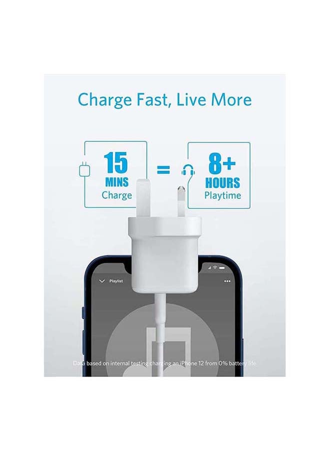 Anker - Anker USB C Plug, 20W PIQ 3.0 Fast Charger for the New iPhone, PowerPort III USB-C Charger for iPhone 14 Pro Max/14 Pro/14 Plus/14/13/12/11, iPad/iPad mini, MagSafe, and More (Cable Not Included) White - Image 1