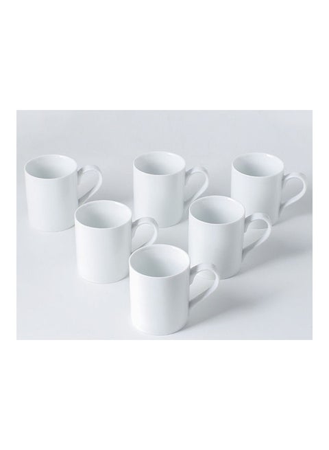 6-Piece Ceramic Mug White 12 X 8 X 9.5cm